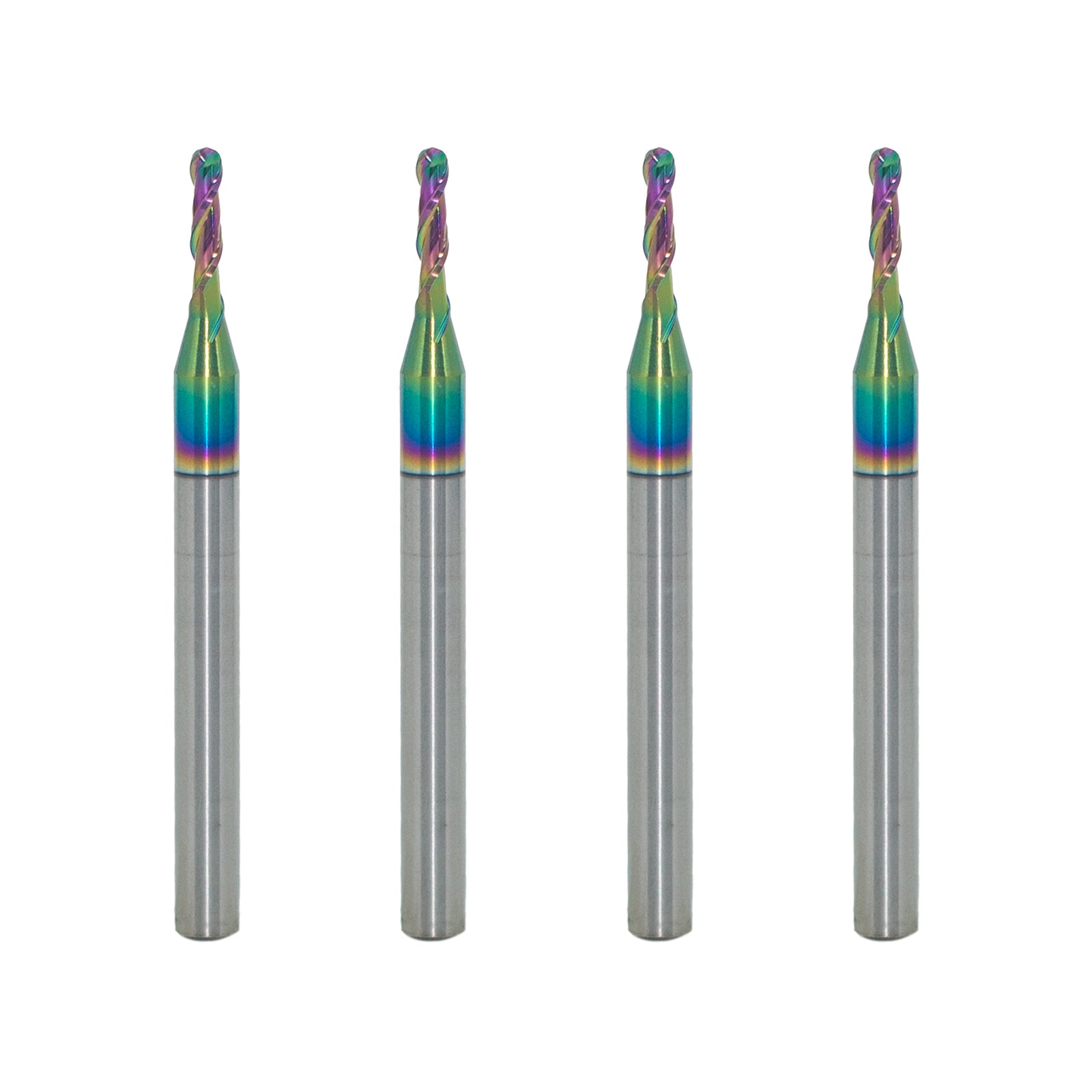 Carbide Ball Nose End Mill for Aluminum, Copper Alloy, Plastic, 2 Flute DLC Coating-Imperial