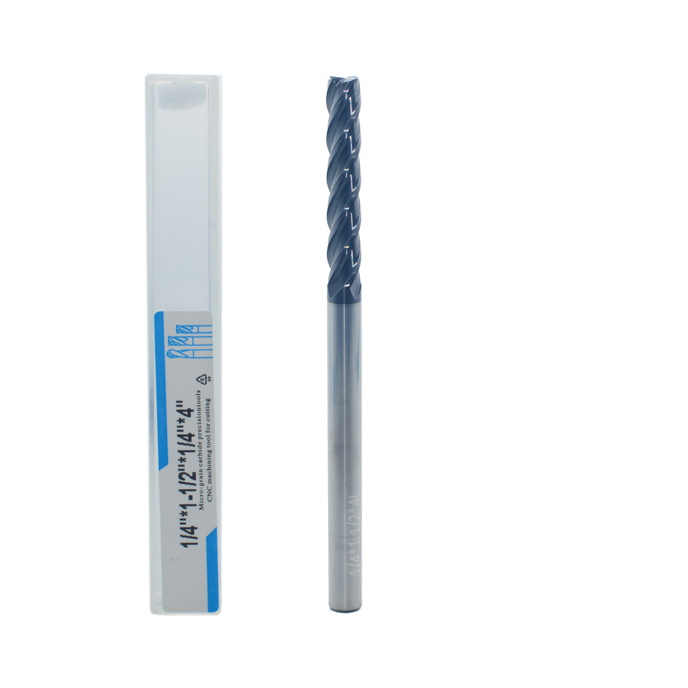 Carbide Square Nose End Mill for Alloy Steels/Hardened Steels, 4 Flute HRC 55 Deg AlTiN Coating-Imperial