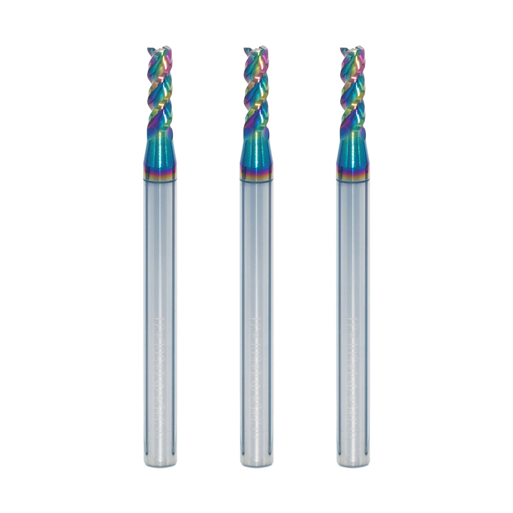 Carbide Square Nose End Mill for Aluminum, Copper Alloy, Plastic, 3 Flute DLC Coating-Metric