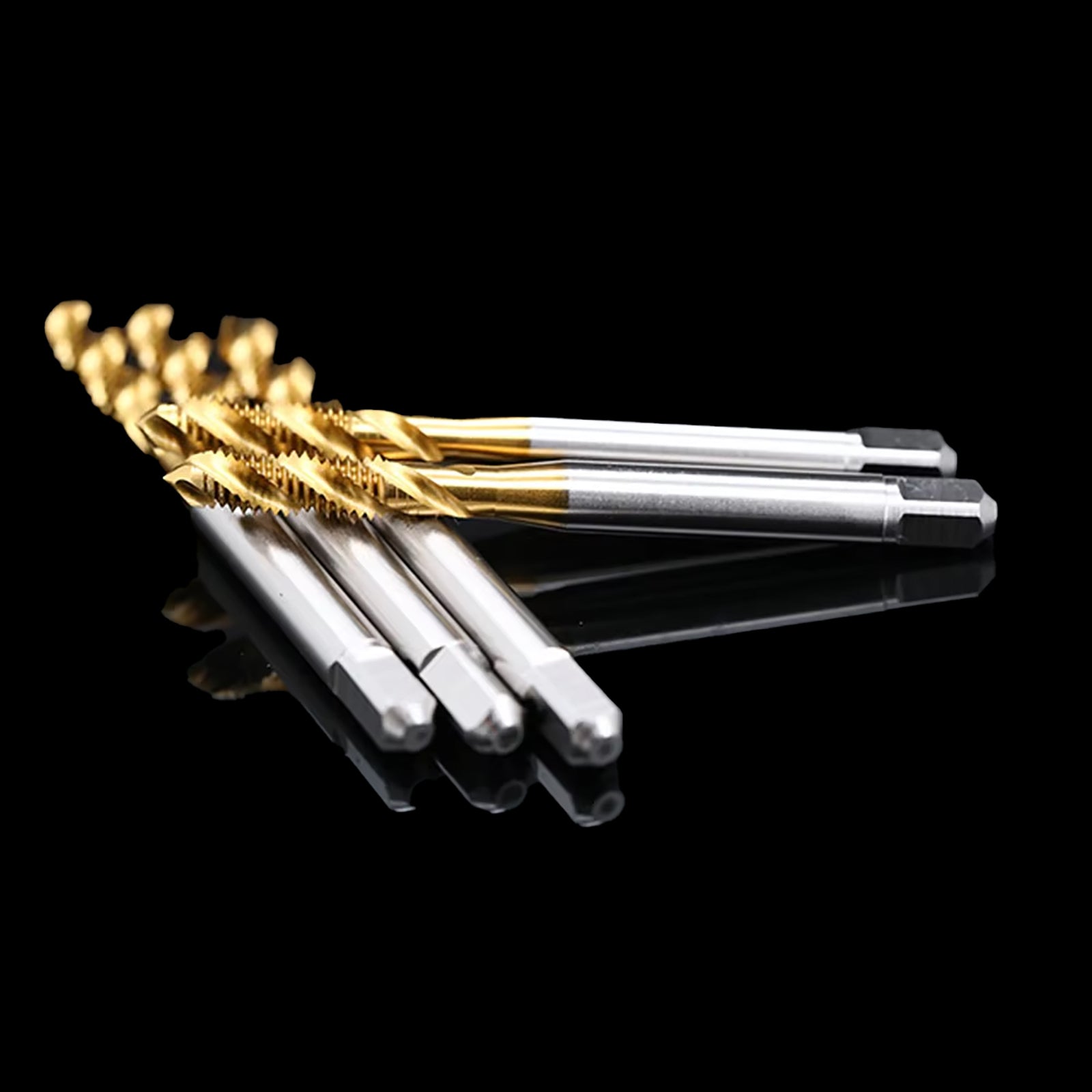 Professional M35 HSS-E Spiral Flute Tap Set, OH Limit, TiN Coated for Stainless Steel, Aluminum & Copper
