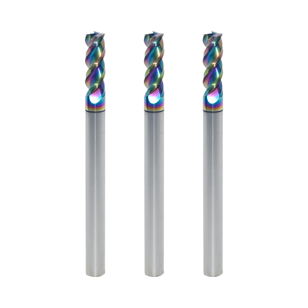 Carbide Square Nose End Mill for Aluminum, Copper Alloy, Plastic, 3 Flute DLC Coating-Metric