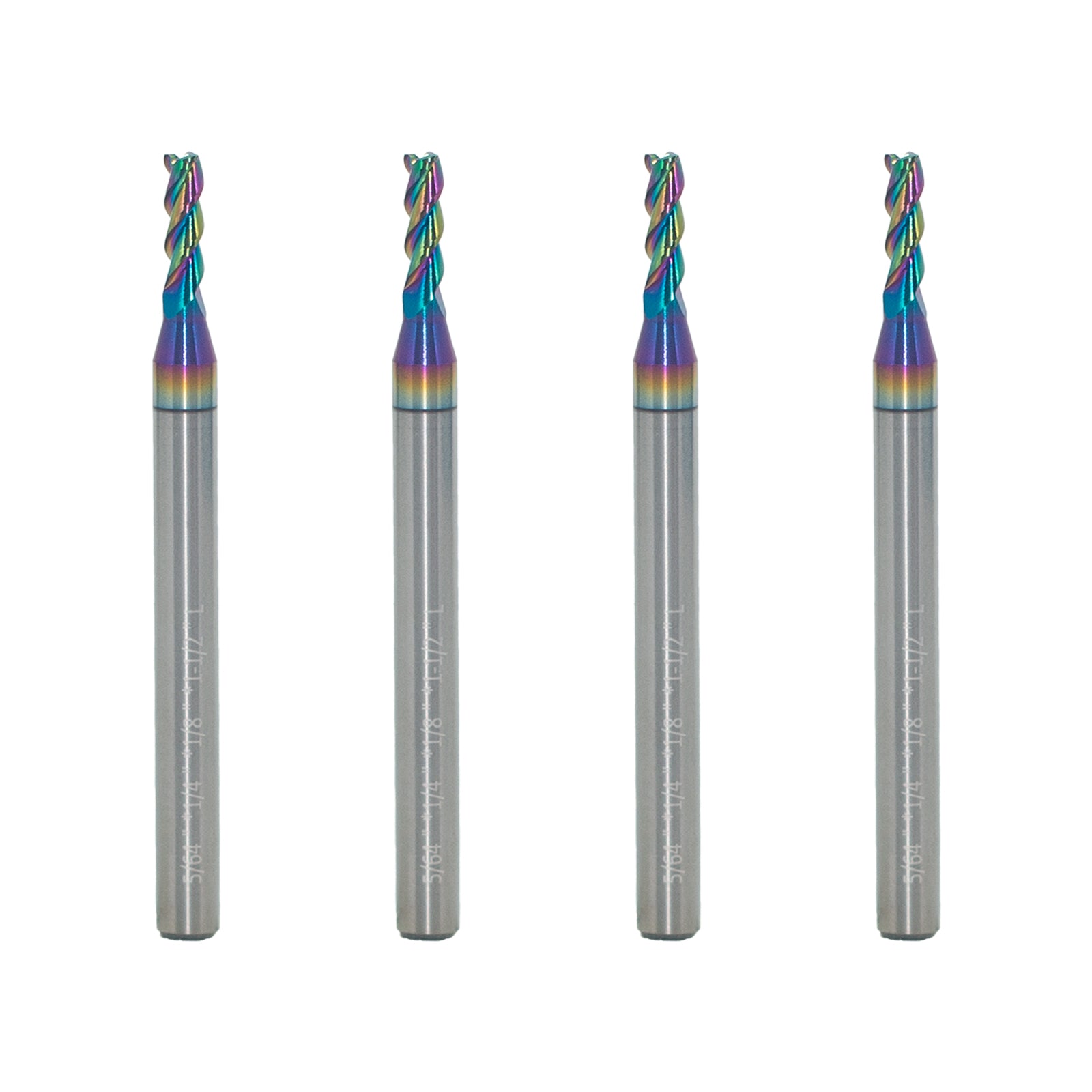Carbide Square Nose End Mill for Aluminum, Copper Alloy, Plastic, 3 Flute HRC 55 Deg DLC Coating-Imperial