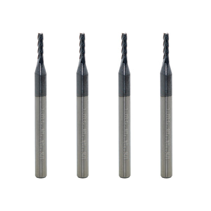 Carbide Square Nose End Mill for Alloy Steels/Hardened Steels, 4 Flute HRC 55 Deg AlTiN Coating-Imperial