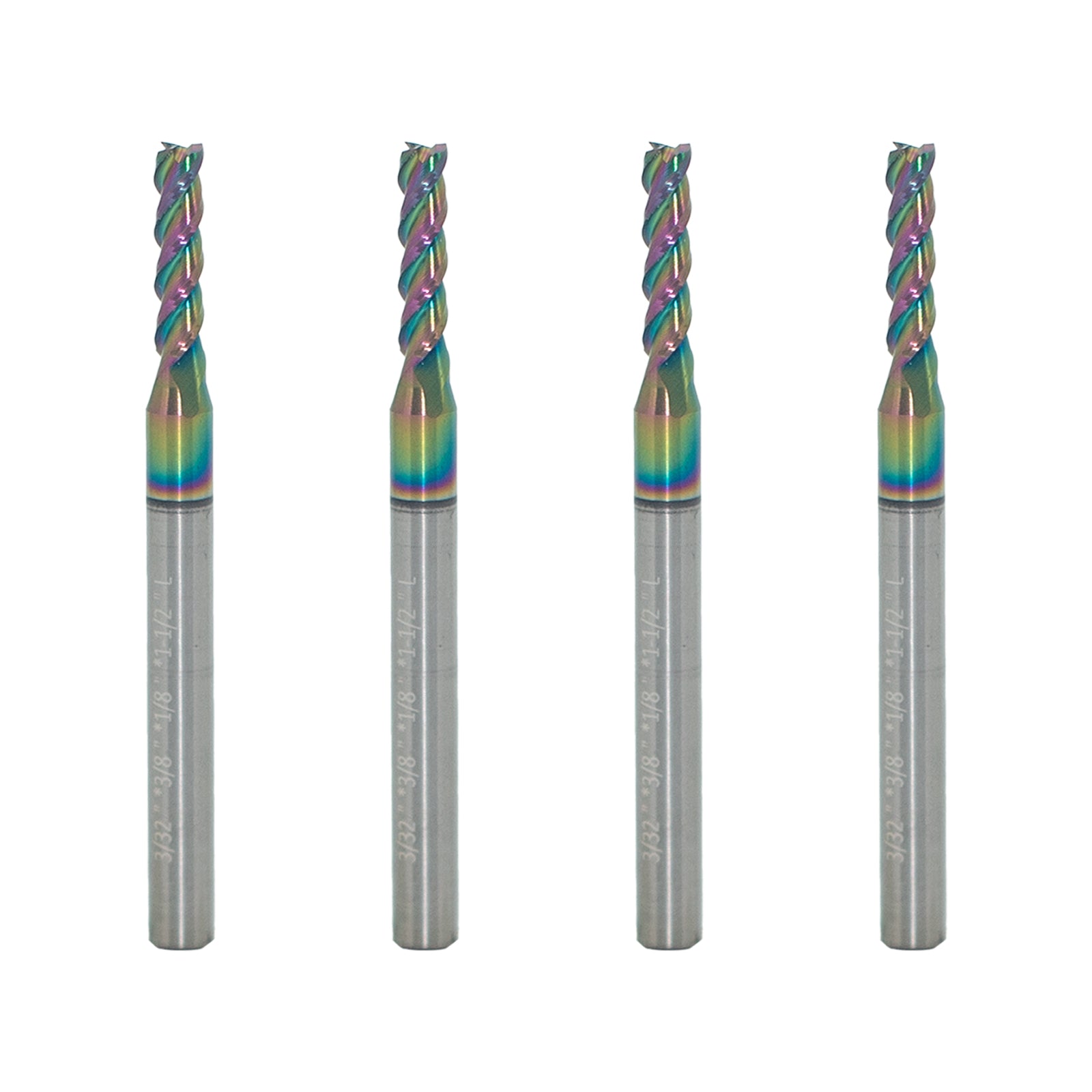 Carbide Square Nose End Mill for Aluminum, Copper Alloy, Plastic, 3 Flute HRC 55 Deg DLC Coating-Imperial