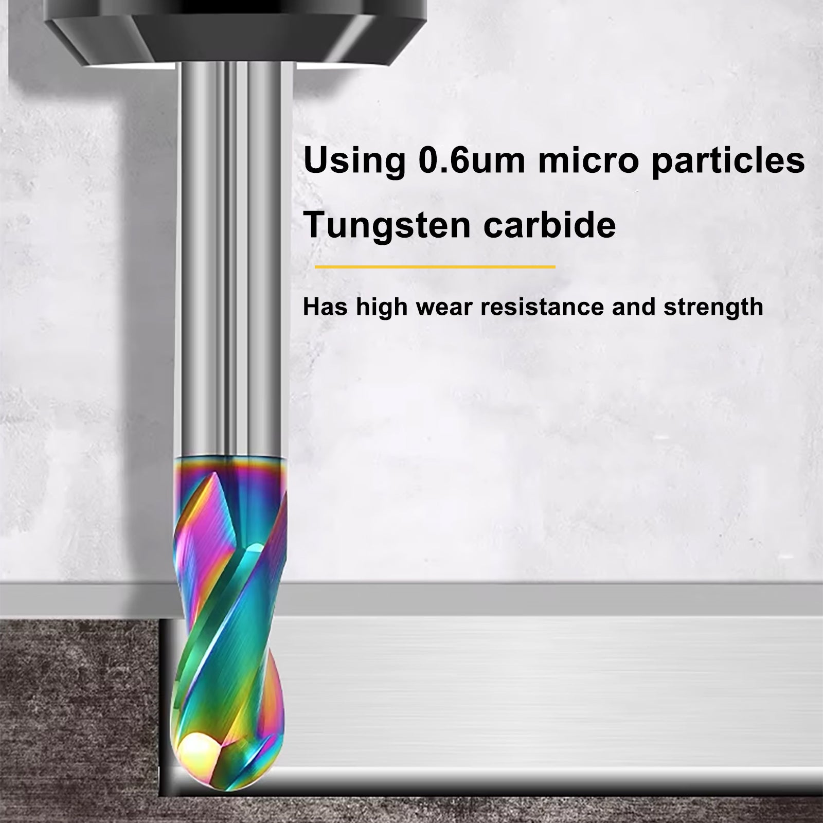 Carbide Ball Nose End Mill for Aluminum, Copper Alloy, Plastic, 2 Flute DLC Coating-Imperial