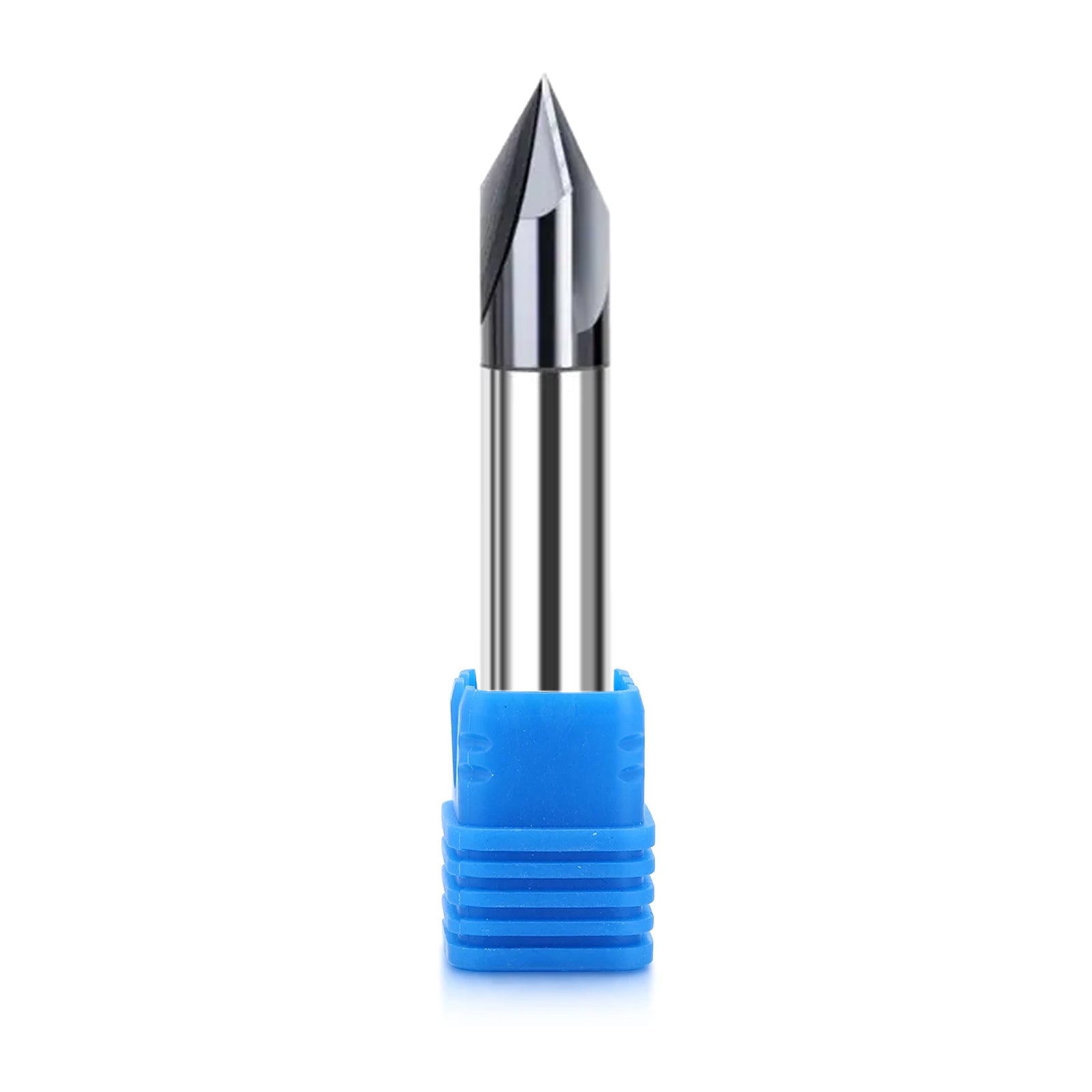 Carbide Chamfer End Mill, 60/90 Degree, Carving Bits, V Groove, 4 Flute AlTiN Coating for Alloy Steels, Hardened Steels-Imperial