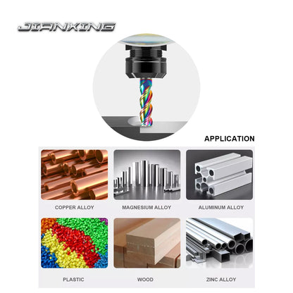 Carbide Square Nose End Mill for Aluminum, Copper Alloy, Plastic, 3 Flute HRC 55 Deg DLC Coating-Imperial