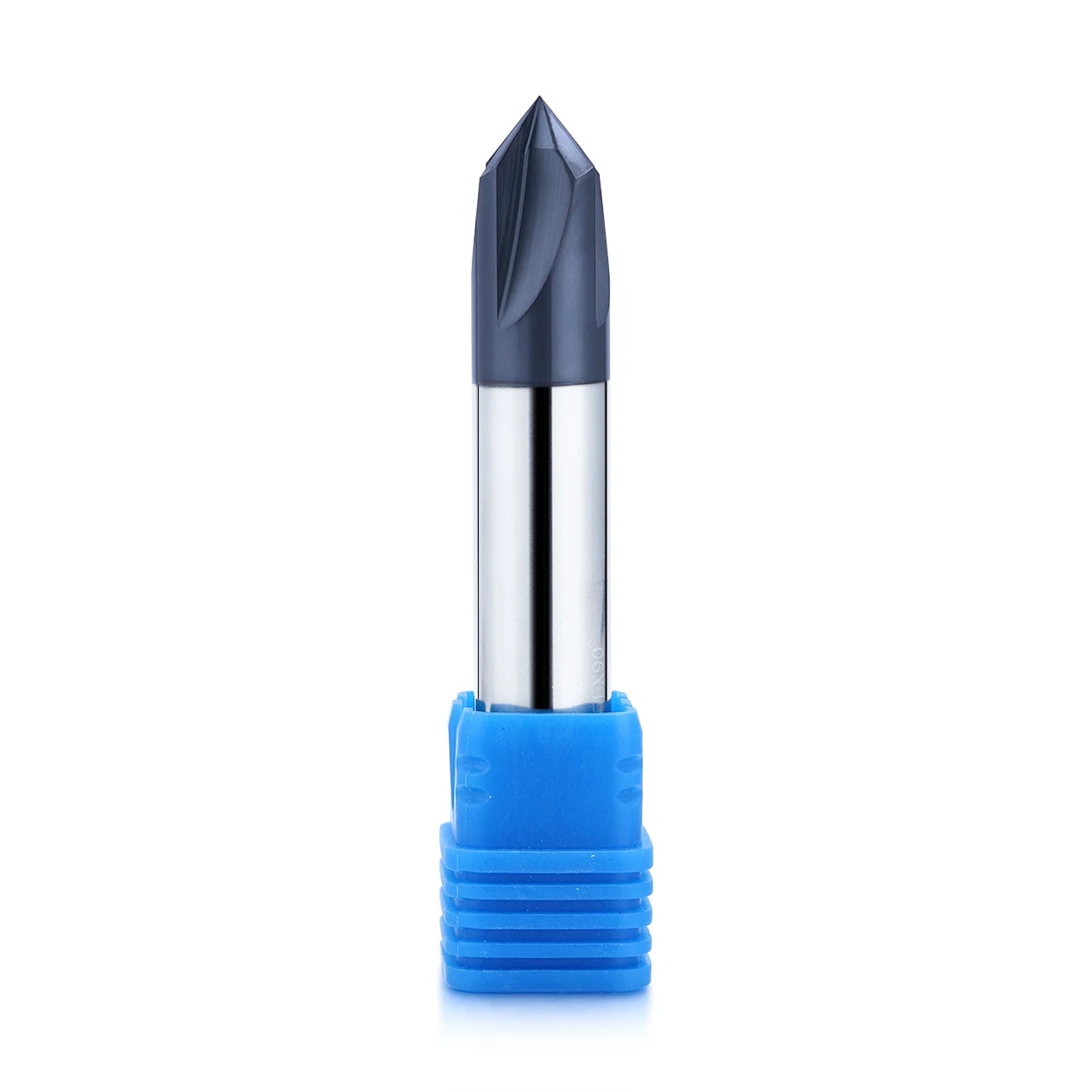 Carbide Chamfer End Mill, 60/90 Degree, Carving Bits, V Groove, 4 Flute AlTiN Coating for Alloy Steels, Hardened Steels-Imperial